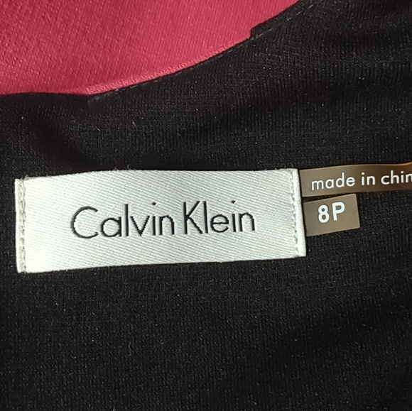 Calvin Klein Colorblock Midi Dress Red and Black Office - Picture 7 of 8